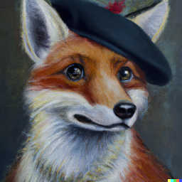 DALL·E 2022-08-29 03.02.10 - an oil portrait of a fox with a beret.png